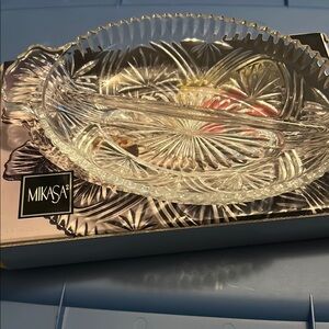 Mikasa Crystal Glass Oval Dish